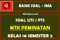 Soal PTS MTK Peminatan Kelas 10 Semester 2 dan Kunci Jawaban