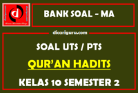 Soal PTS Qur’an Hadits Kelas 10 Semester 2 dan Kunci Jawaban