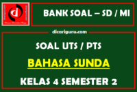 Soal UTS Bahasa Sunda Kelas 4 Semester 2 dan Kunci Jawaban