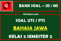 Soal UTS Bahasa Jawa Kelas 2 Semester 2 dan Kunci Jawaban