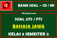 Soal UTS Bahasa Jawa Kelas 3 Semester 2 dan Kunci Jawaban