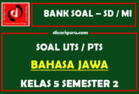 Soal UTS Bahasa Jawa Kelas 5 Semester 2 dan Kunci Jawaban