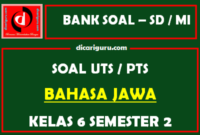 Soal UTS Bahasa Jawa Kelas 6 Semester 2 dan Kunci Jawaban