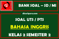 Soal UTS Bahasa Inggris Kelas 2 Semester 2 dan Kunci Jawaban