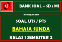 Soal UTS Bahasa Sunda Kelas 1 Semester 2 dan Kunci Jawaban