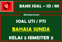 Soal UTS Bahasa Sunda Kelas 2 Semester 2 dan Kunci Jawaban