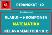 Silabus Matematika Kelas 6 Semester 1 dan 2