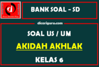 Soal Ujian Sekolah / US Akidah Akhlak Kelas 6 dan Kunci Jawaban