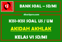 Contoh  Kisi – Kisi US / UM Akidah Akhlak SD / MI Kelas 6