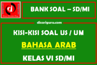 Contoh  Kisi – Kisi US / UM Bahasa Arab SD / MI Kelas 6