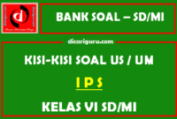 Contoh  Kisi – Kisi US / USBN IPS SD / MI Kelas 6