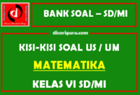 Contoh  Kisi – Kisi US / USBN MTK SD / MI Kelas 6