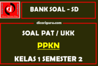 Soal UKK / PAT PPKn Kelas 1 SD Semester 2