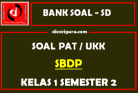 Soal UKK / PAT SBdP Kelas 1 SD Semester 2