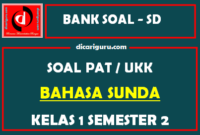 Soal UKK / PAT Bahasa Sunda Kelas 1 SD Semester 2