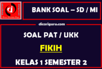 Soal UKK / PAT Fikih Kelas 1 MI Semester 2