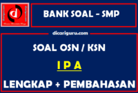 Soal OSN / KSN IPA SMP Dilengkapi Pembahasannya