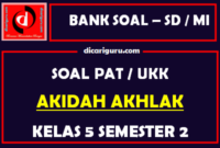 Soal UKK / PAT Akidah Akhlak Kelas 5 MI Semester 2