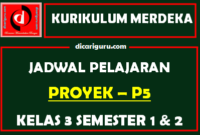 Jadwal Pelajaran Kurikulum Merdeka SD Kelas 3