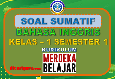 Soal Sumatif Bahasa Inggris Kelas 1 Semester 1