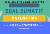 Soal Sumatif UAS MTK Kelas 4 Semester 1 Kurikulum Merdeka