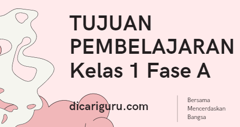 Kumpulan Tujuan Pembelajaran (TP) Kelas 1 Fase A