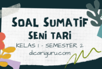 Soal Sumatif Harian Seni Tari Kelas 1 Semester 2