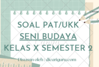 Soal Sumatif PAT Seni Budaya Kelas 10 Semester 2